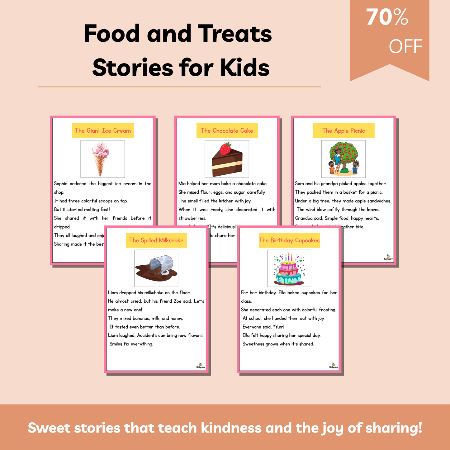 Food and Treats Stories for Kids | 10 Sweet & Heartwarming Short Stories About Sharing, Kindness & Honesty | Printable Storybook for Ages 3–8