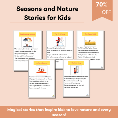 Seasons and Nature Stories for Kids | 10 Magical Short Stories About the Beauty of Nature, Gratitude & Discovery | Printable Storybook for Ages 3–8