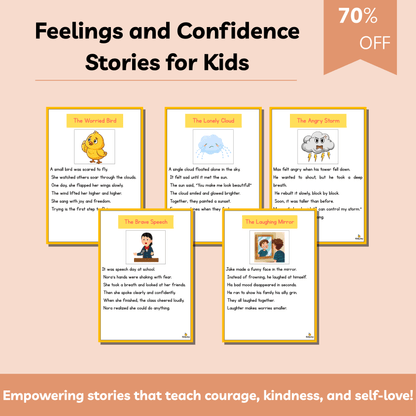 Feelings and Confidence Stories for Kids | 9 Inspiring Short Stories About Emotions, Courage & Self-Belief | Printable Storybook for Ages 3–8