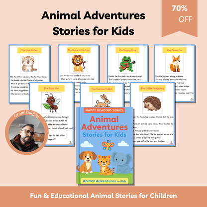 Animal Adventures: Stories for Kids | 10 Heartwarming Short Stories About Kindness, Courage & Friendship | Printable Storybook for Ages 3–8