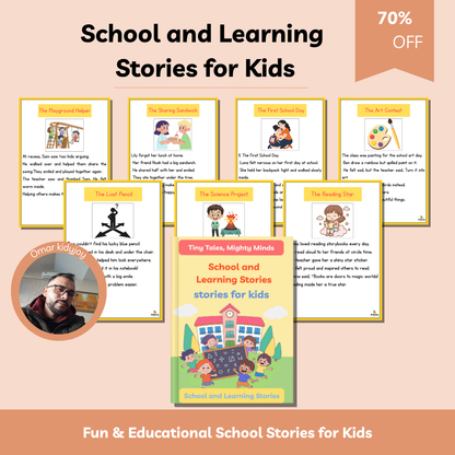 School and Learning Stories for Kids | 10 Inspiring Short Stories About Teamwork, Confidence & Creativity | Printable Storybook for Ages 3–8