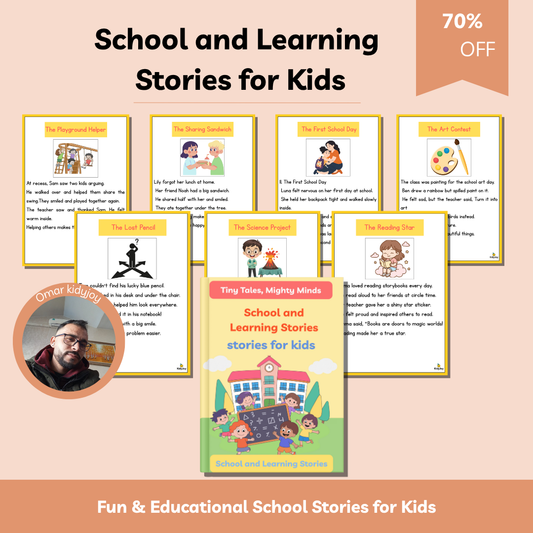 School and Learning Stories for Kids | 10 Inspiring Short Stories About Teamwork, Confidence & Creativity | Printable Storybook for Ages 3–8