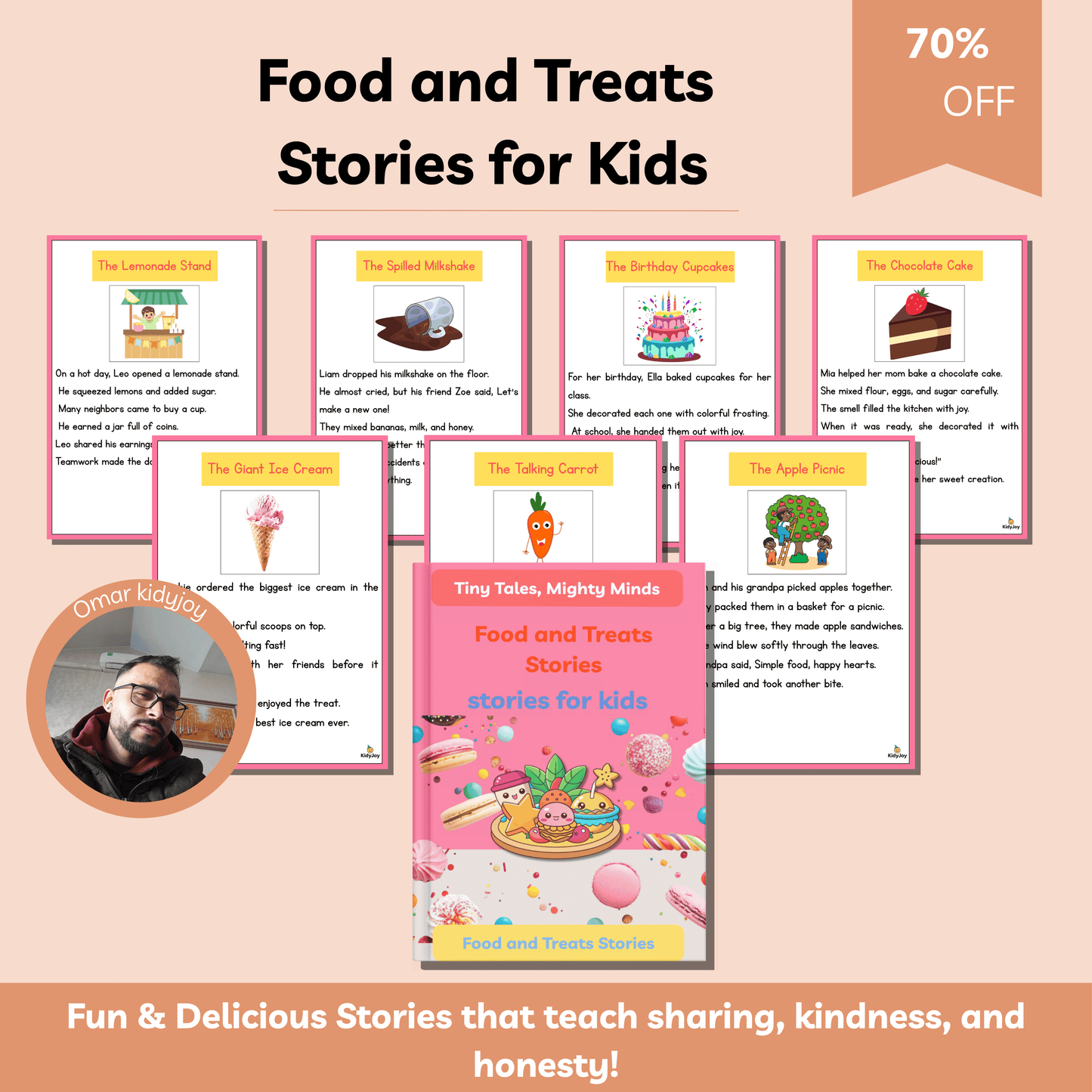 Food and Treats Stories for Kids | 10 Sweet & Heartwarming Short Stories About Sharing, Kindness & Honesty | Printable Storybook for Ages 3–8