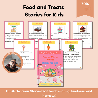 Food and Treats Stories for Kids | 10 Sweet & Heartwarming Short Stories About Sharing, Kindness & Honesty | Printable Storybook for Ages 3–8