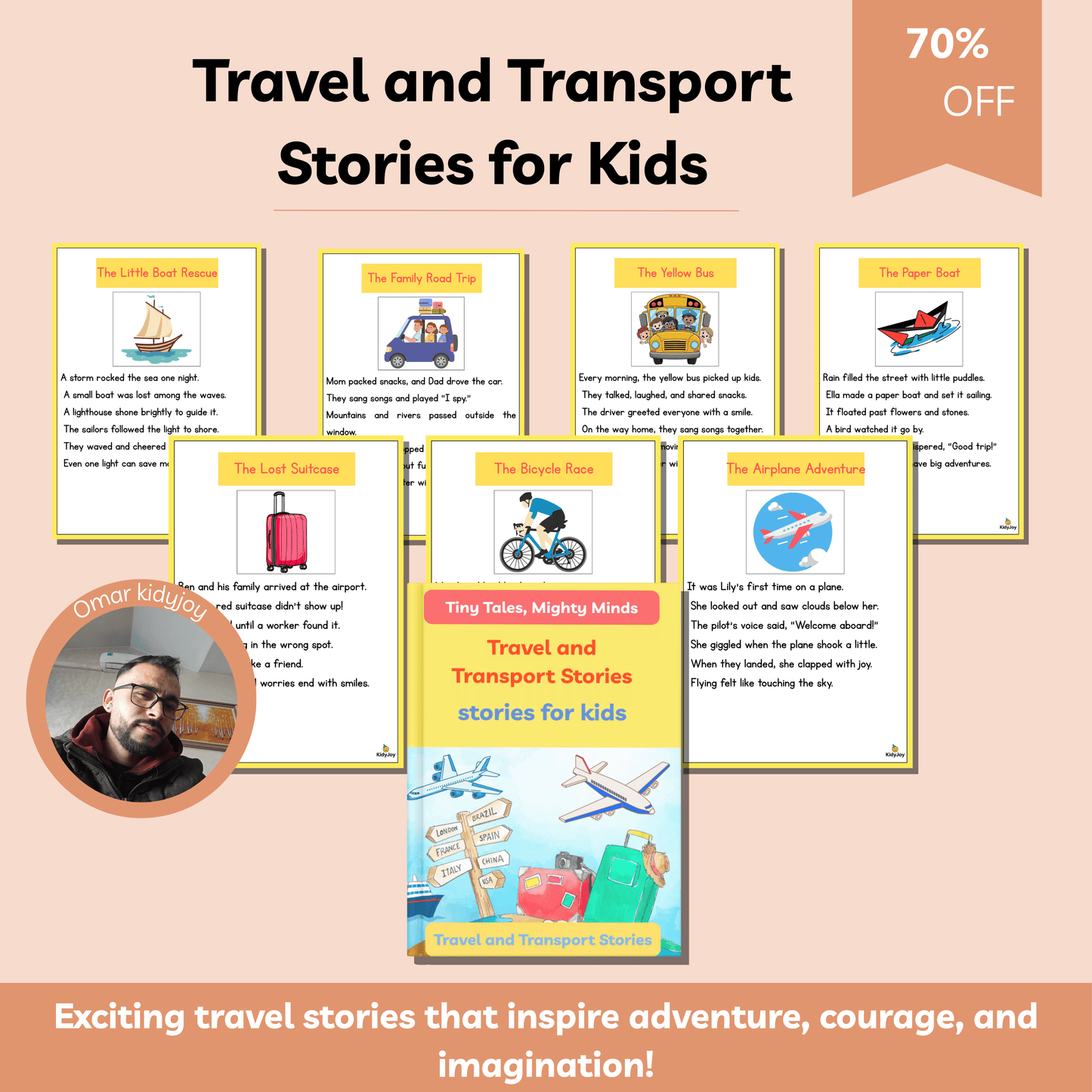 Travel and Transport Stories for Kids | 10 Exciting Short Stories About Adventure, Courage & Imagination | Printable Storybook for Ages 3–8