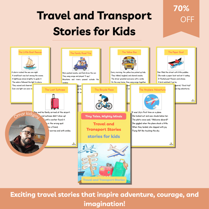 Travel and Transport Stories for Kids | 10 Exciting Short Stories About Adventure, Courage & Imagination | Printable Storybook for Ages 3–8