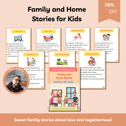 Family and Home Stories for Kids | 10 Heartwarming Short Stories About Love, Teamwork & Togetherness | Printable Storybook for Ages 3–8