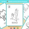Alphabet Animals Coloring Worksheets | A–Z Printable Pages | Fun & Educational First Coloring Activities for Kids | PDF Download